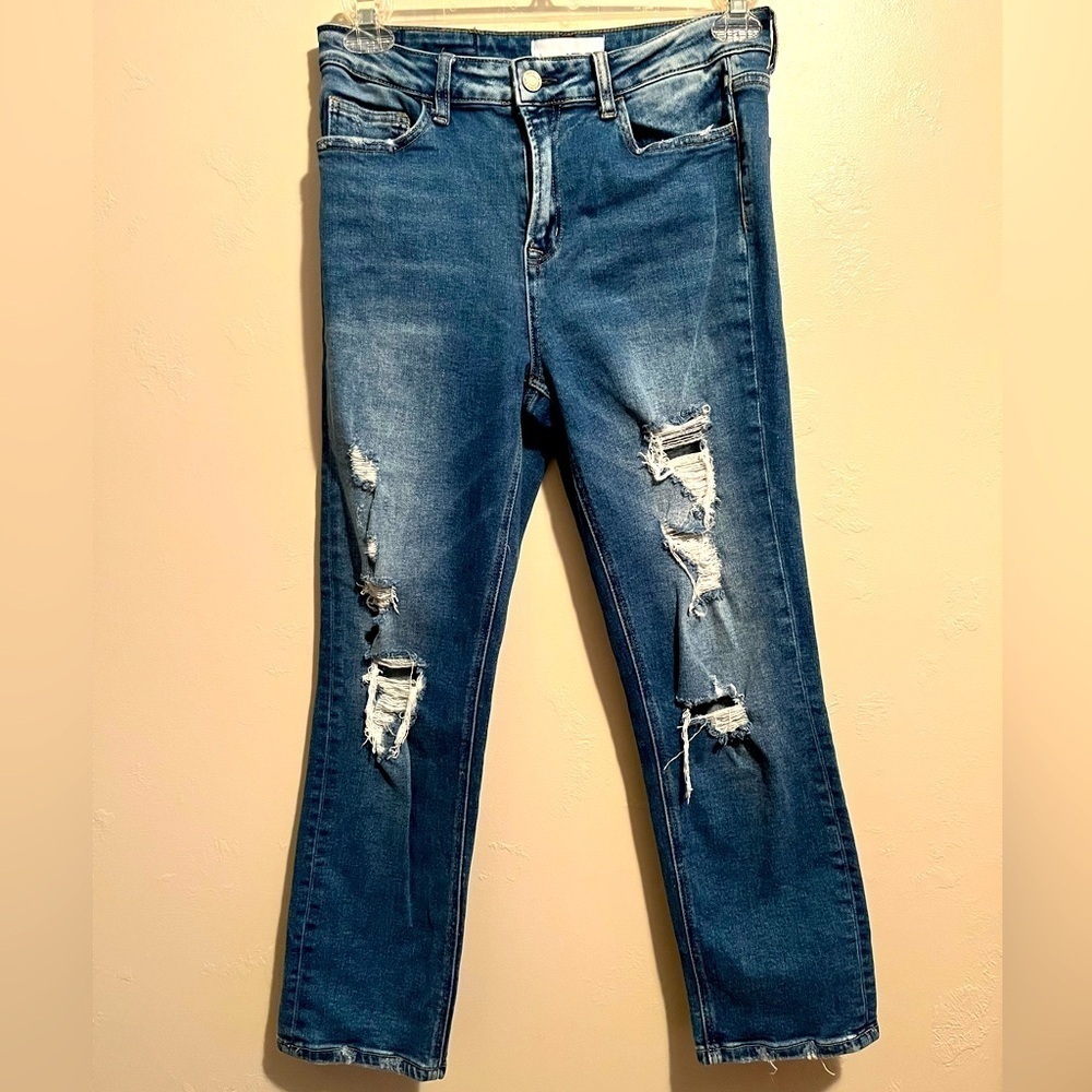 Vervet by Flying Monkey Distressed Straight Jeans